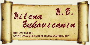 Milena Bukovičanin vizit kartica